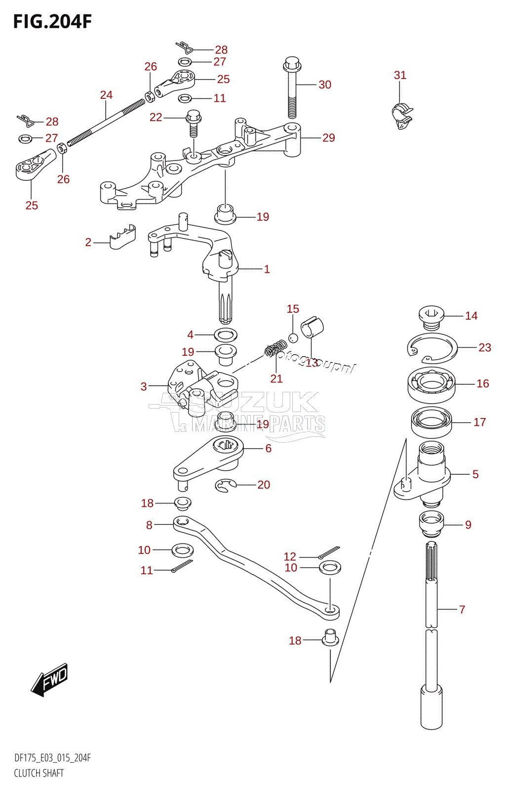 CLUTCH SHAFT (DF175TG:E03)