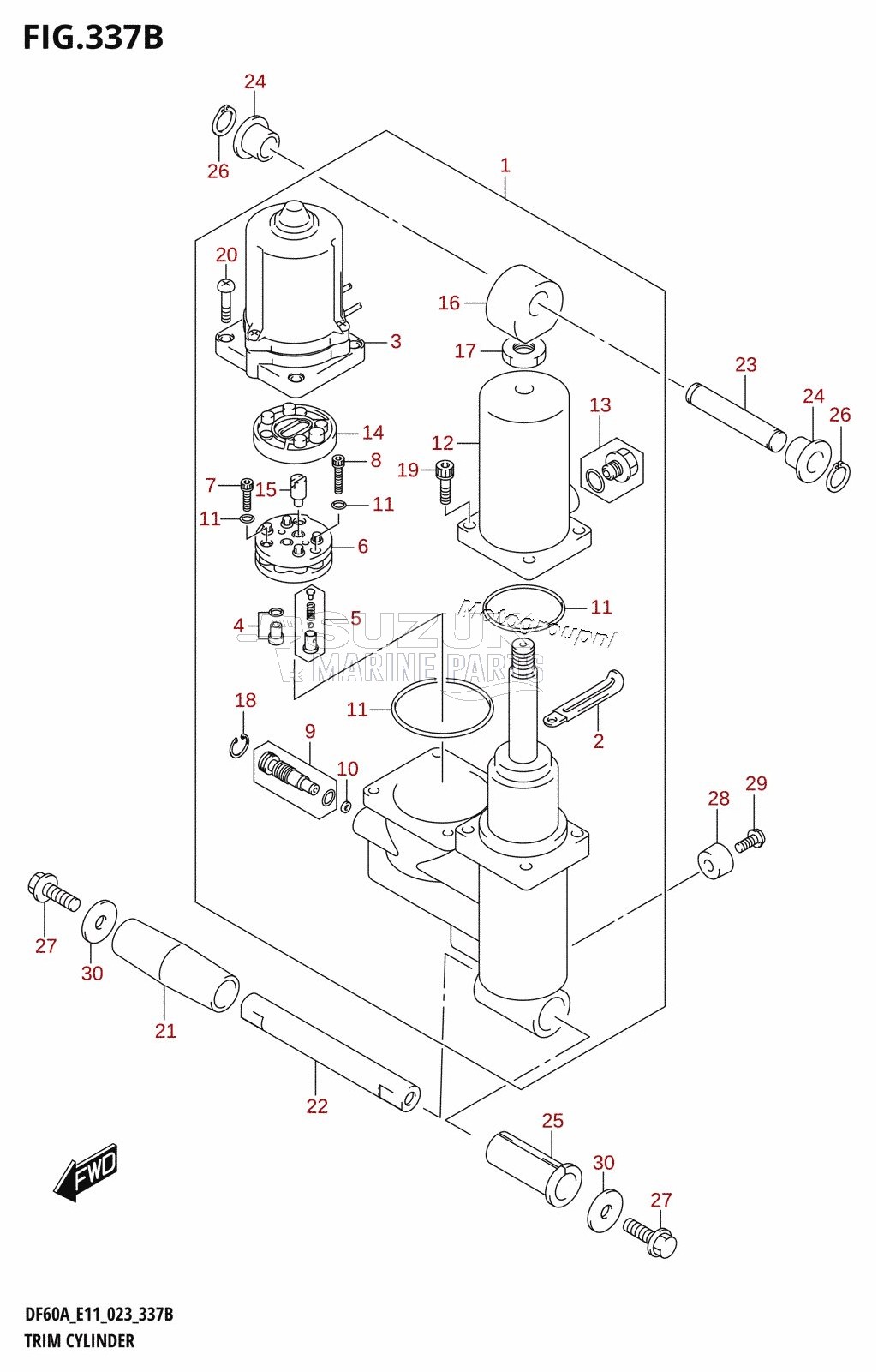 TRIM CYLINDER ((DF40A,DF40ATH,DF50A,DF50ATH):(022,023))