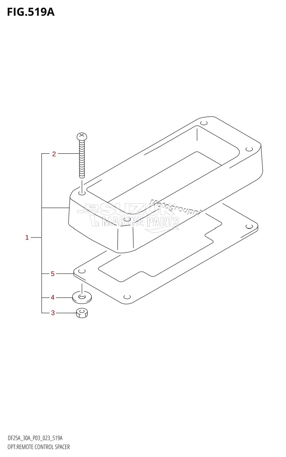 OPT:REMOTE CONTROL SPACER (DF25A,DF25ATH,DF30ATH)