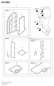 DF100 From 10002F-210001 (E01 E40)  2012 drawing OPT:GASKET SET (DF115Z:E40)