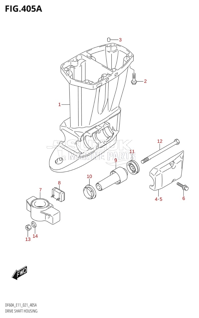 DRIVE SHAFT HOUSING (SEE NOTE)