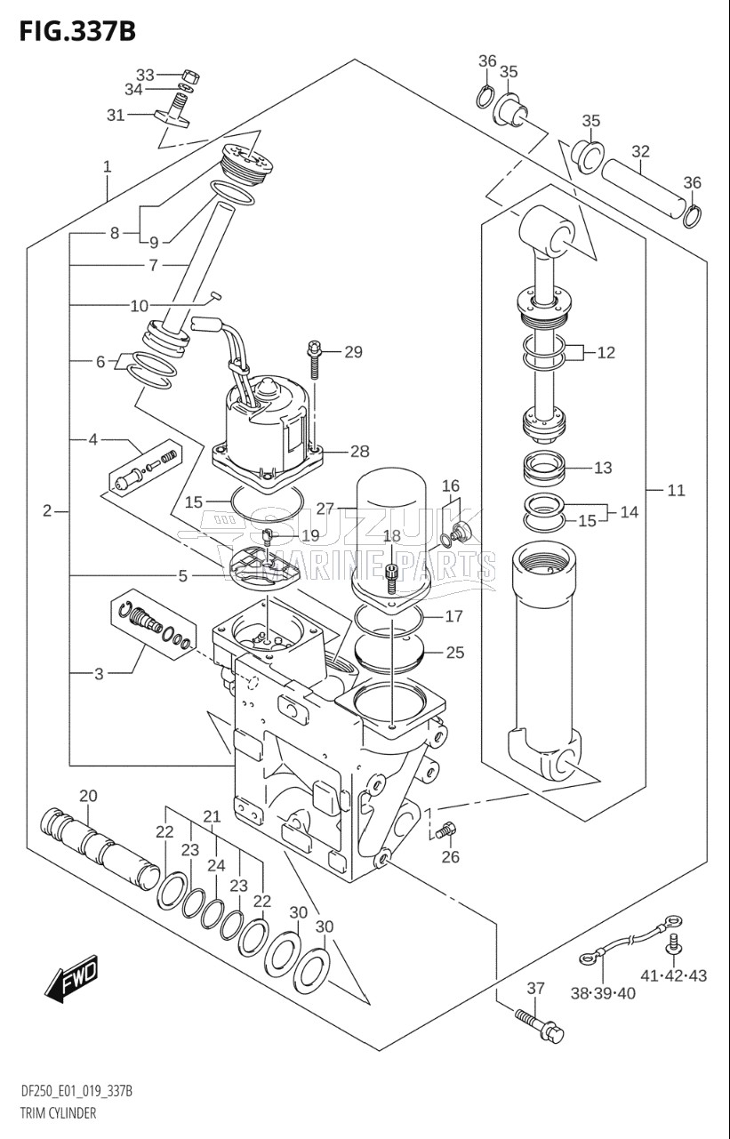 TRIM CYLINDER (X-TRANSOM,XX-TRANSOM)