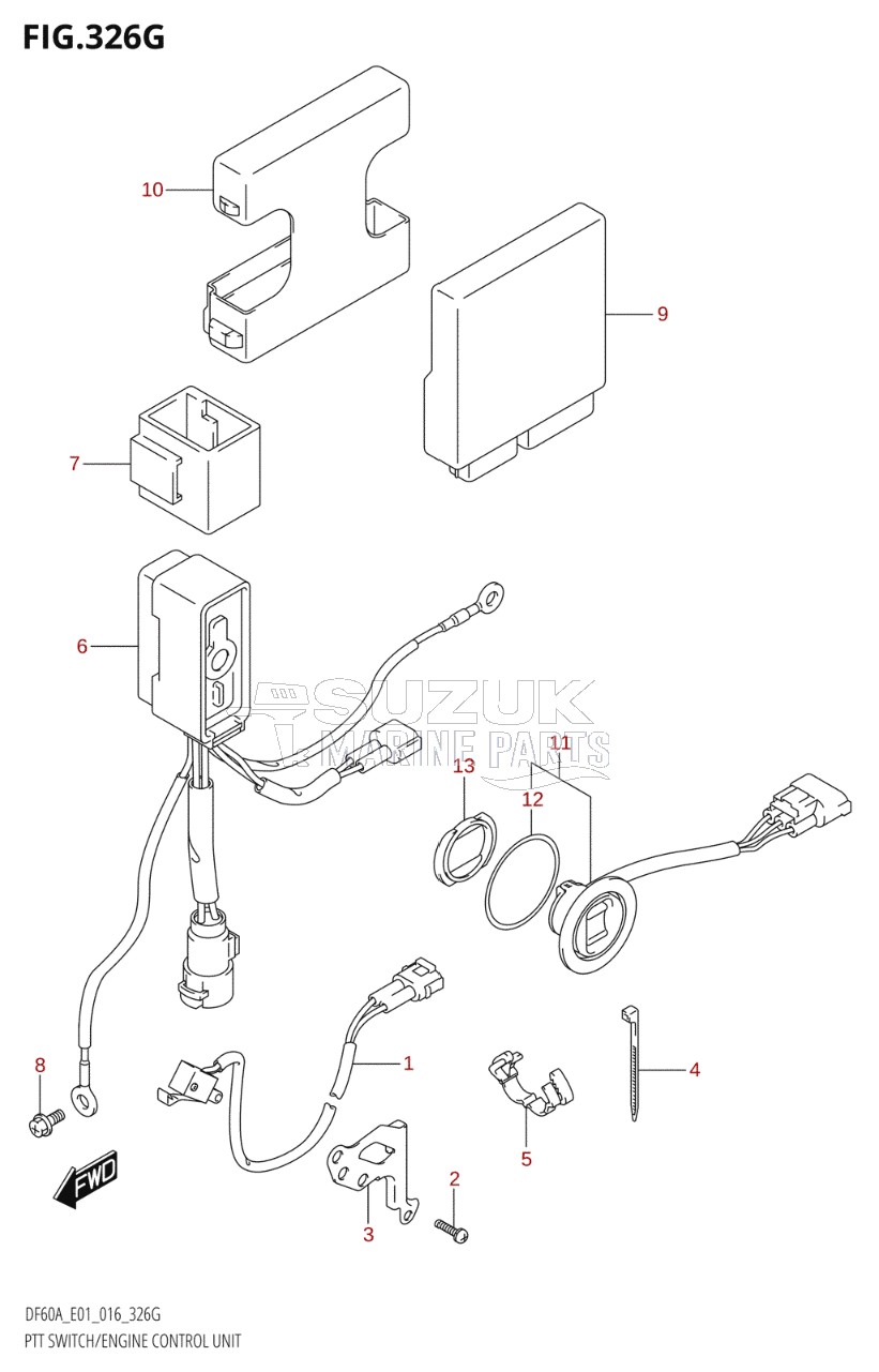 PTT SWITCH / ENGINE CONTROL UNIT (DF60A:E01)