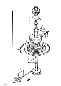 DT3.5 From 0351-200000 ()  1982 drawing RECOIL STARTER (MODEL G /​ J)