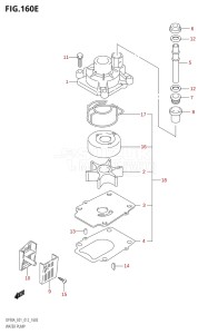 08002F-210001 (2012) 80hp E01 E40-Gen. Export 1 - Costa Rica (DF80A  DF80AT) DF80A drawing WATER PUMP (DF80A:E01)