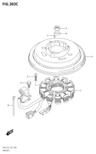 00994F-140001 (2021) 9.9hp P01-Gen. Export 1 (DF9.9A) DF9.9A drawing MAGNETO (DF8AR)