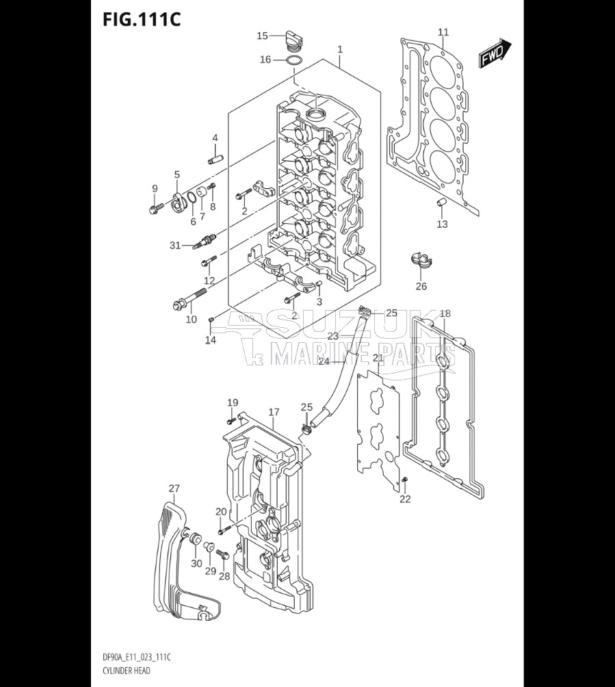 CYLINDER HEAD (DF90AWQH,DF100B)