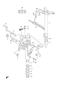 Outboard DF 25 V-Twin drawing Swivel Bracket Gas Assist Tilt