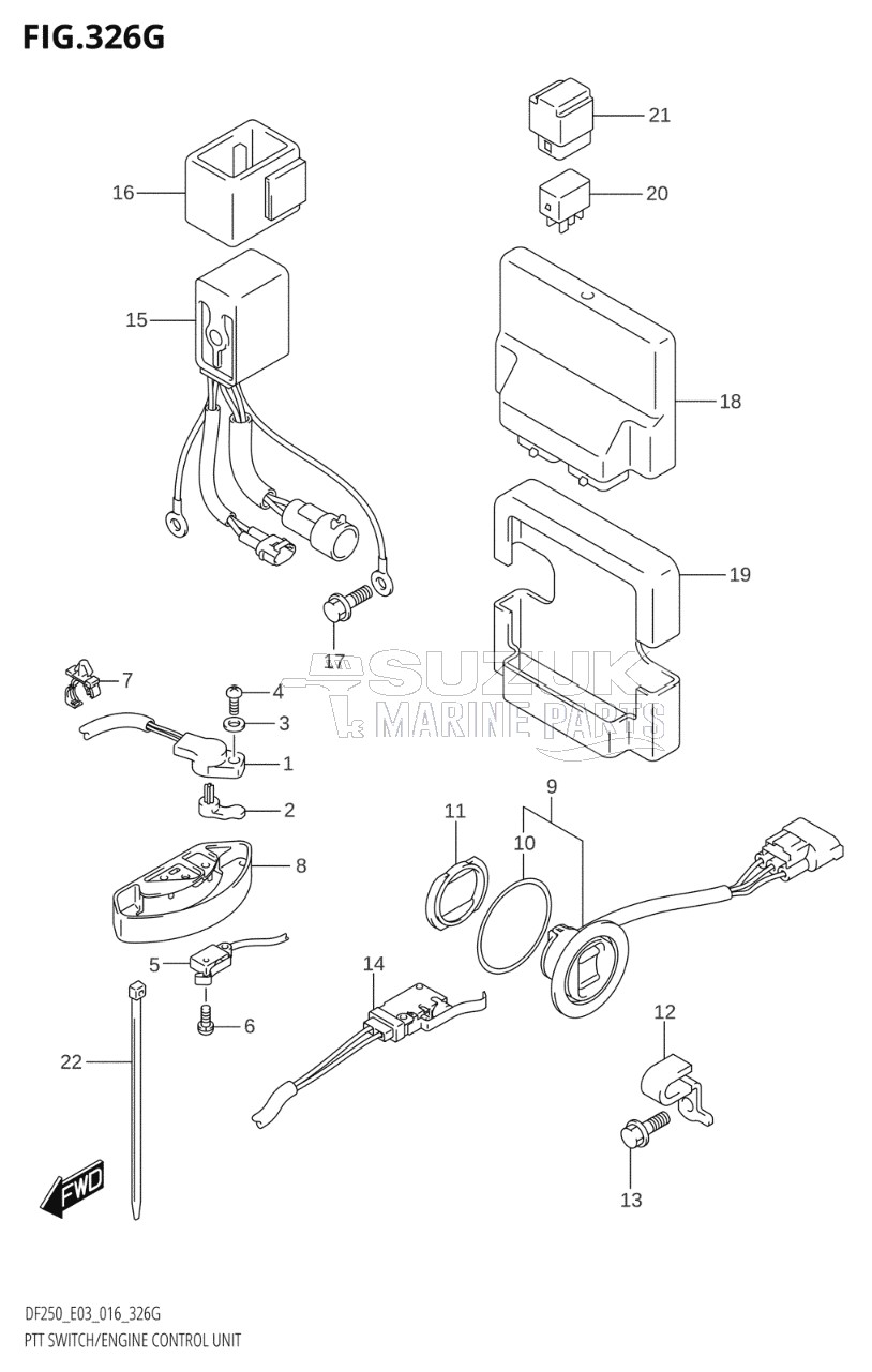 PTT SWITCH / ENGINE CONTROL UNIT (DF250ST:E03)