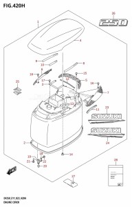 DF250ST From 25004F-140001 (E03)  2021 drawing ENGINE COVER ((DF250T,DF250Z):021)