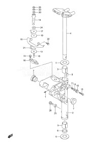 Outboard DF 20A drawing Swivel Bracket Tiller Handle w/Power Tilt