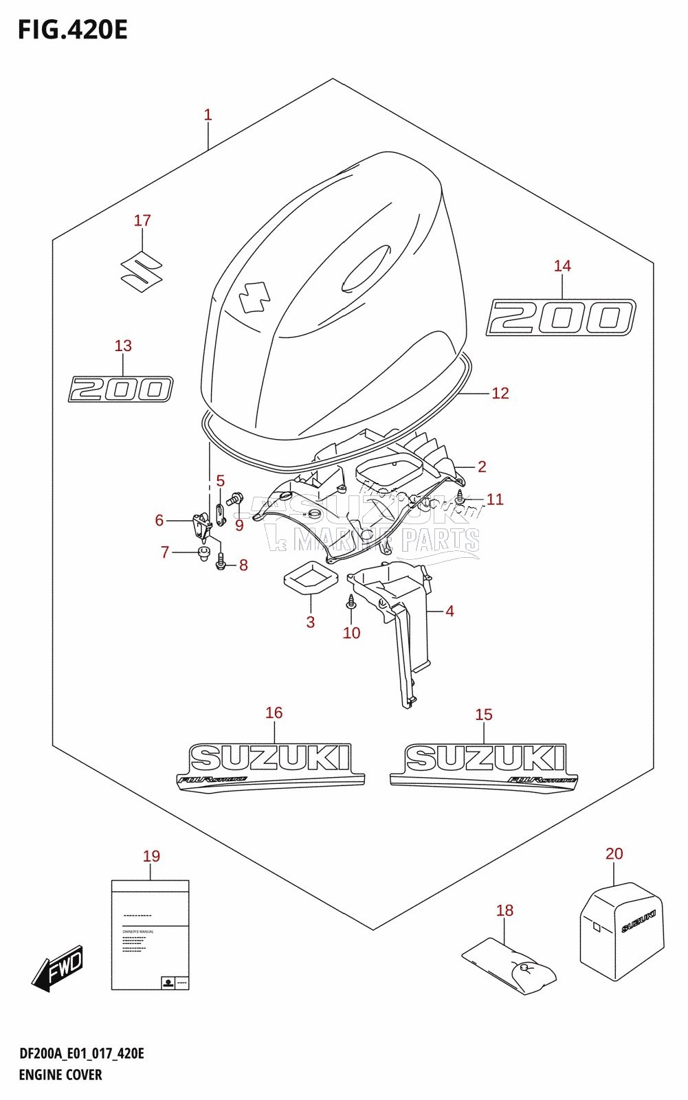 ENGINE COVER (DF200AZ:E01)