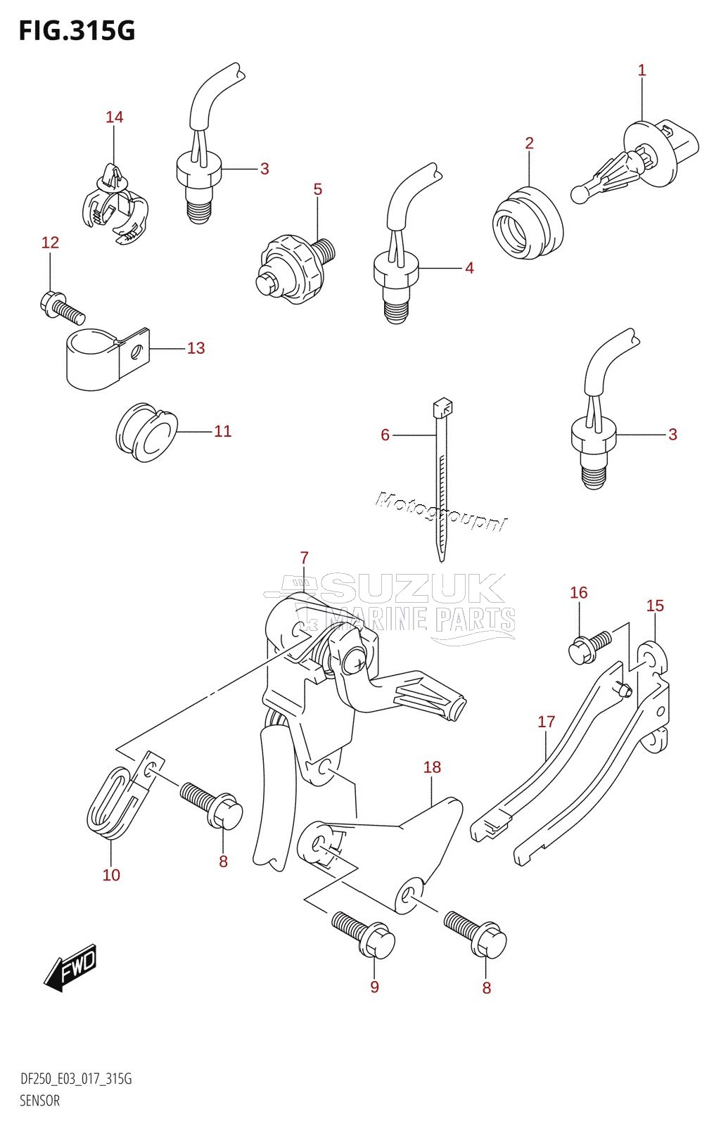 SENSOR (DF250ST:E03:L-TRANSOM)