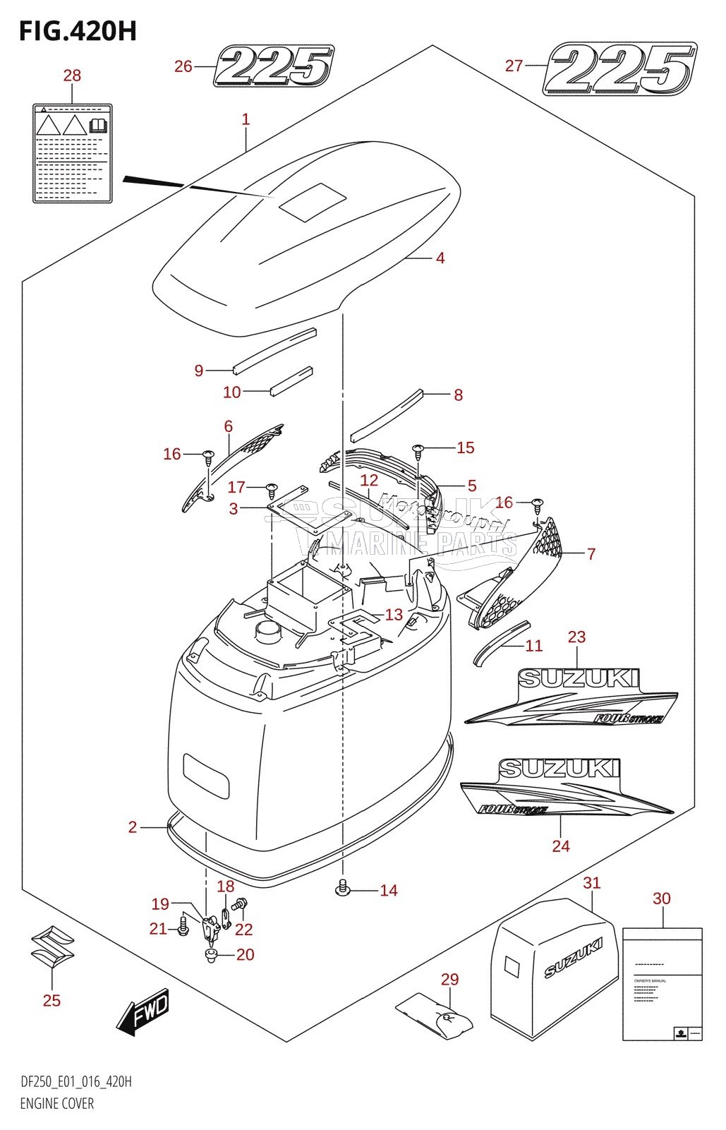 ENGINE COVER (DF225T:E40,DF225Z:E40)