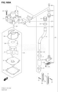 11503F-910001 (2019) 115hp E11 E40-Gen. Export 1-and 2 (DF115AT) DF115A drawing WATER PUMP (E11,E03)