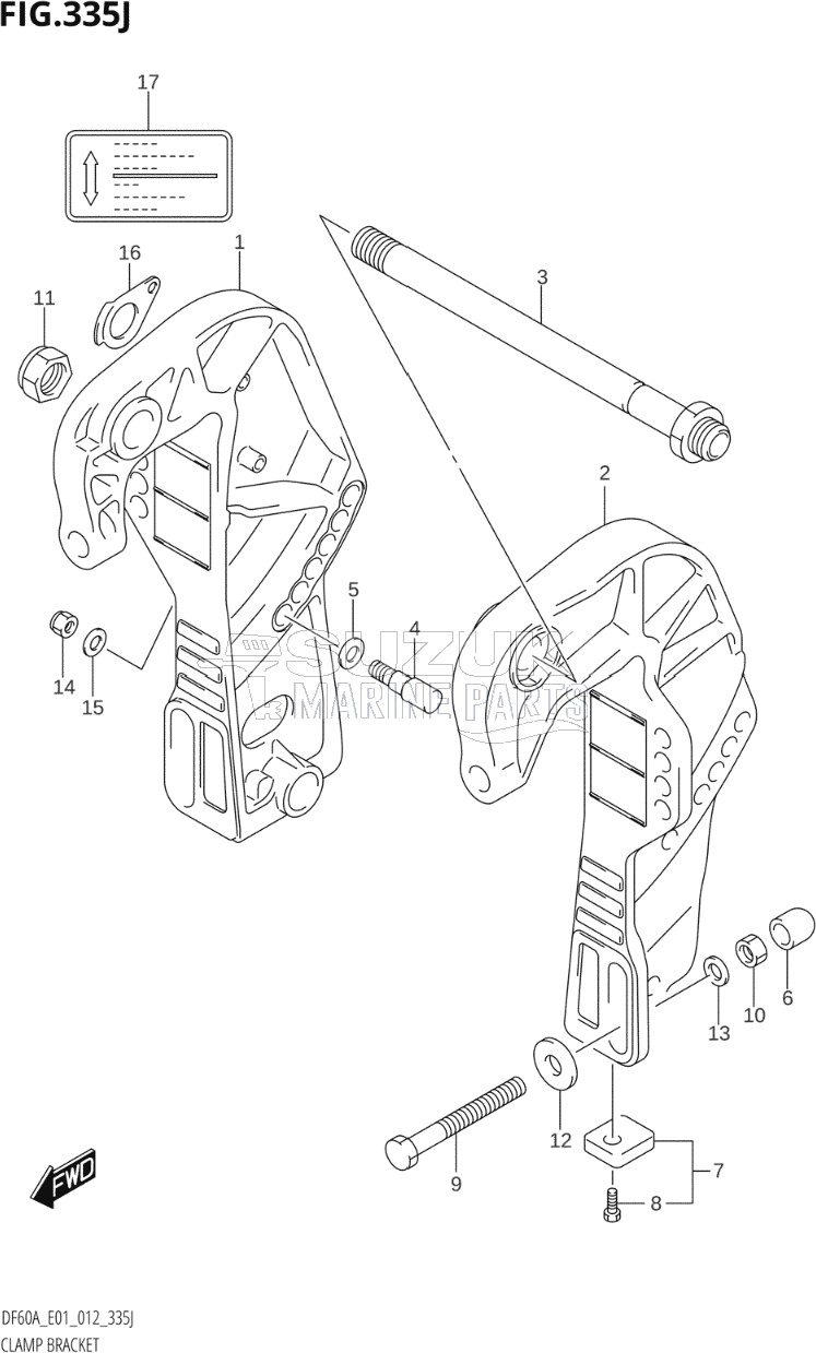 CLAMP BRACKET (DF60AQH:E40)