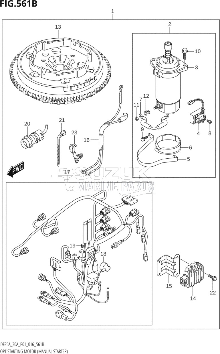 OPT:STARTING MOTOR (MANUAL STARTER) (DF30A:P40:M-STARTER)