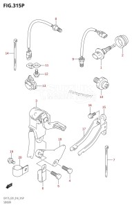 DF175ZG From 17502Z-410001 (E01 E40)  2014 drawing SENSOR (DF175Z:E40)