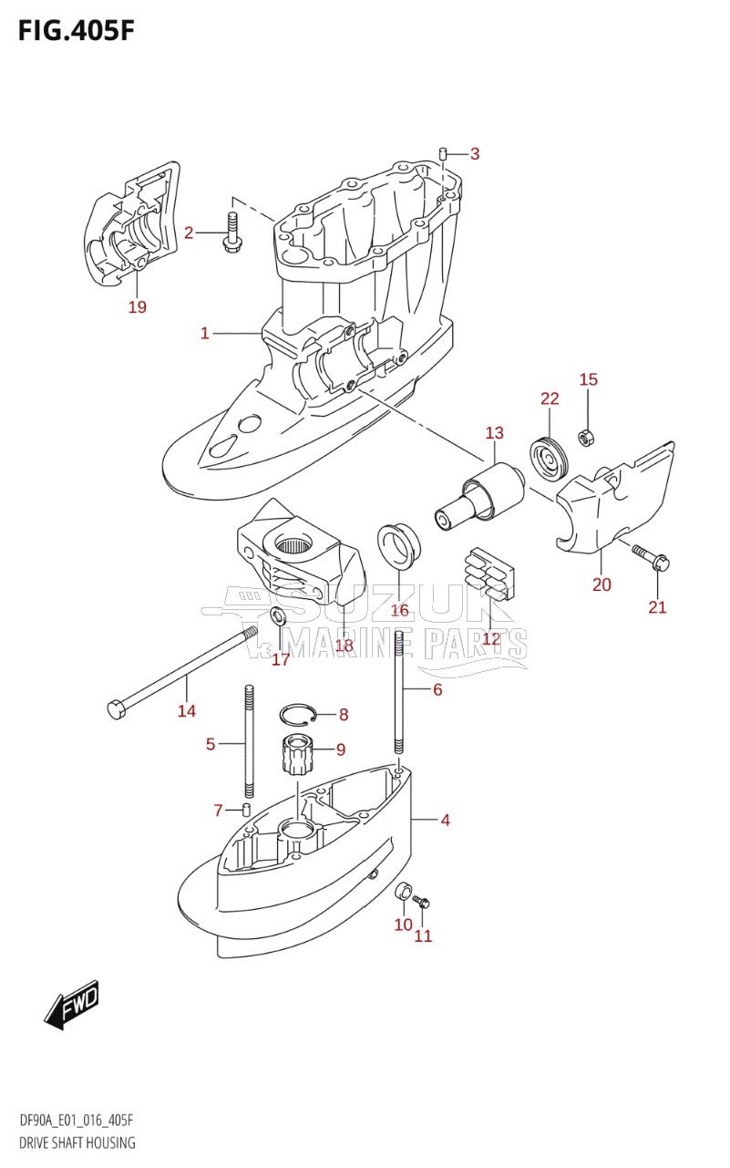 DRIVE SHAFT HOUSING (DF80A:E40)