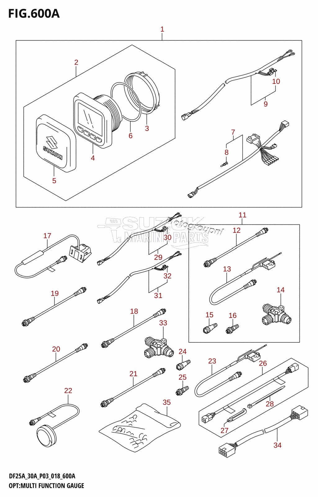 OPT:MULTI FUNCTION GAUGE (DF25AT,DF30AT)