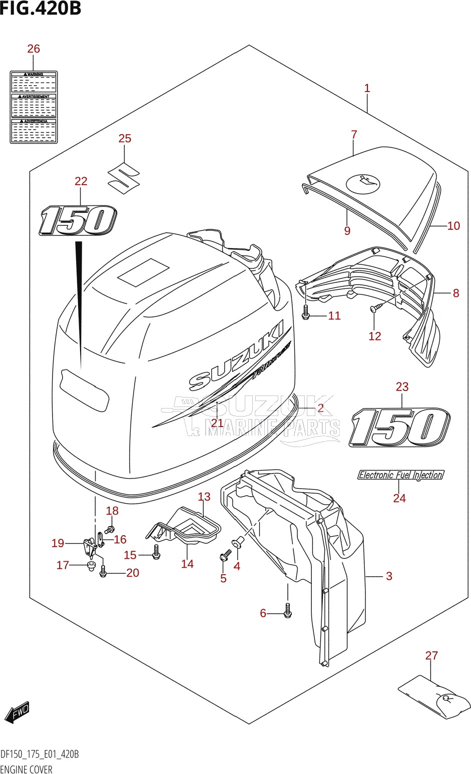 ENGINE COVER ((DF150T,DF150WT,DF150Z):(K10,011))