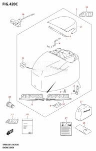 DF60A From 06003F-810001 (E01 E40)  2018 drawing ENGINE COVER (DF40AST:E34)