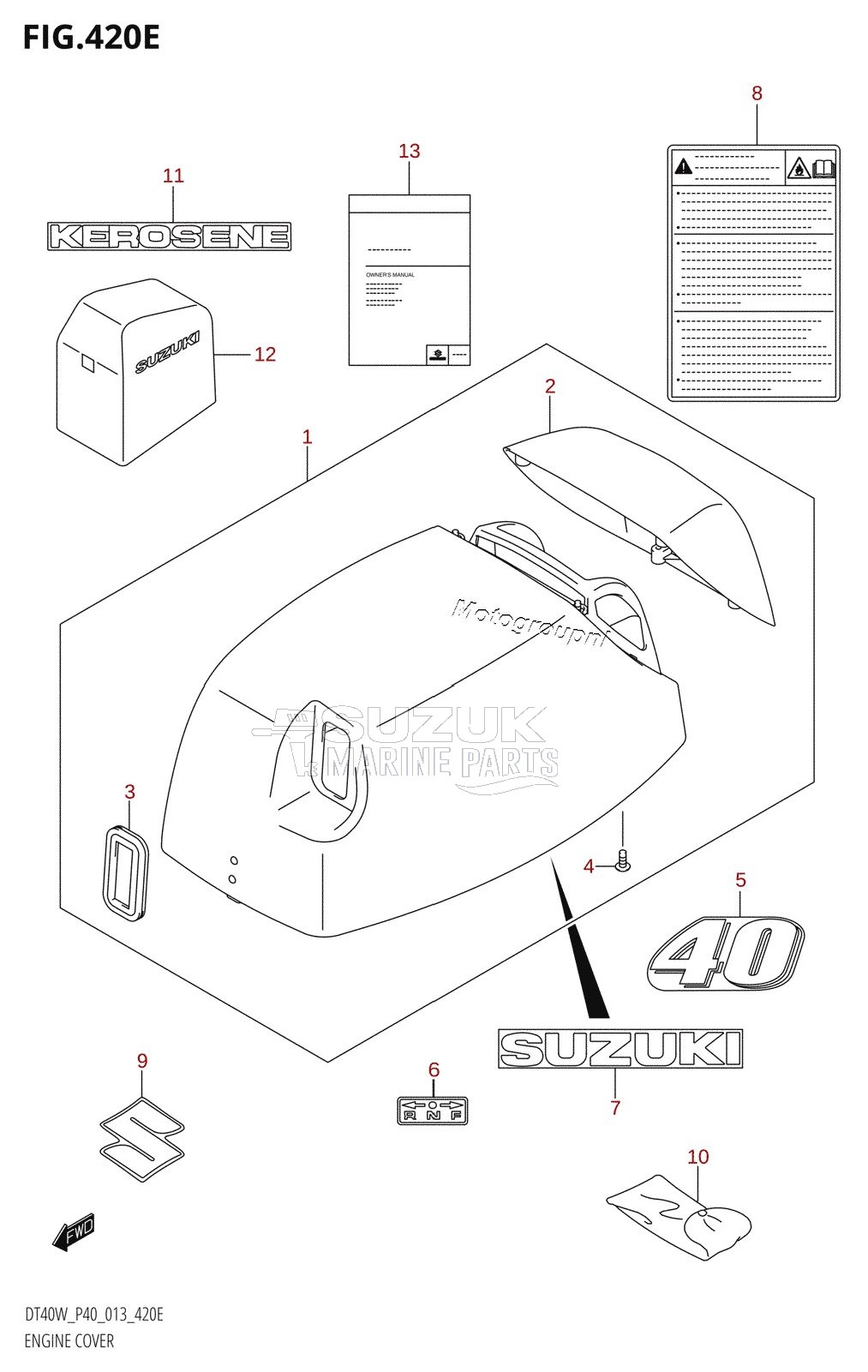 ENGINE COVER (DT40WK:P40)