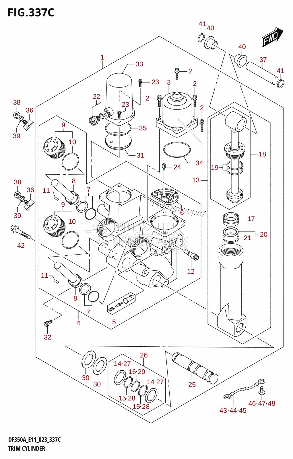 TRIM CYLINDER (DF350A,DF325A,DF300B)