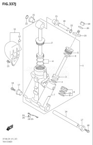 10003F-510001 (2005) 100hp E01-Gen. Export 1 (DF100AT) DF100A drawing TRIM CYLINDER (DF140AZ:E40)