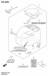 DF40A From 04003F-210001 (E01)  2012 drawing ENGINE COVER (DF40AST:E34)