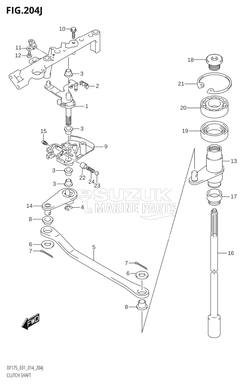 CLUTCH SHAFT (DF175T:E01)