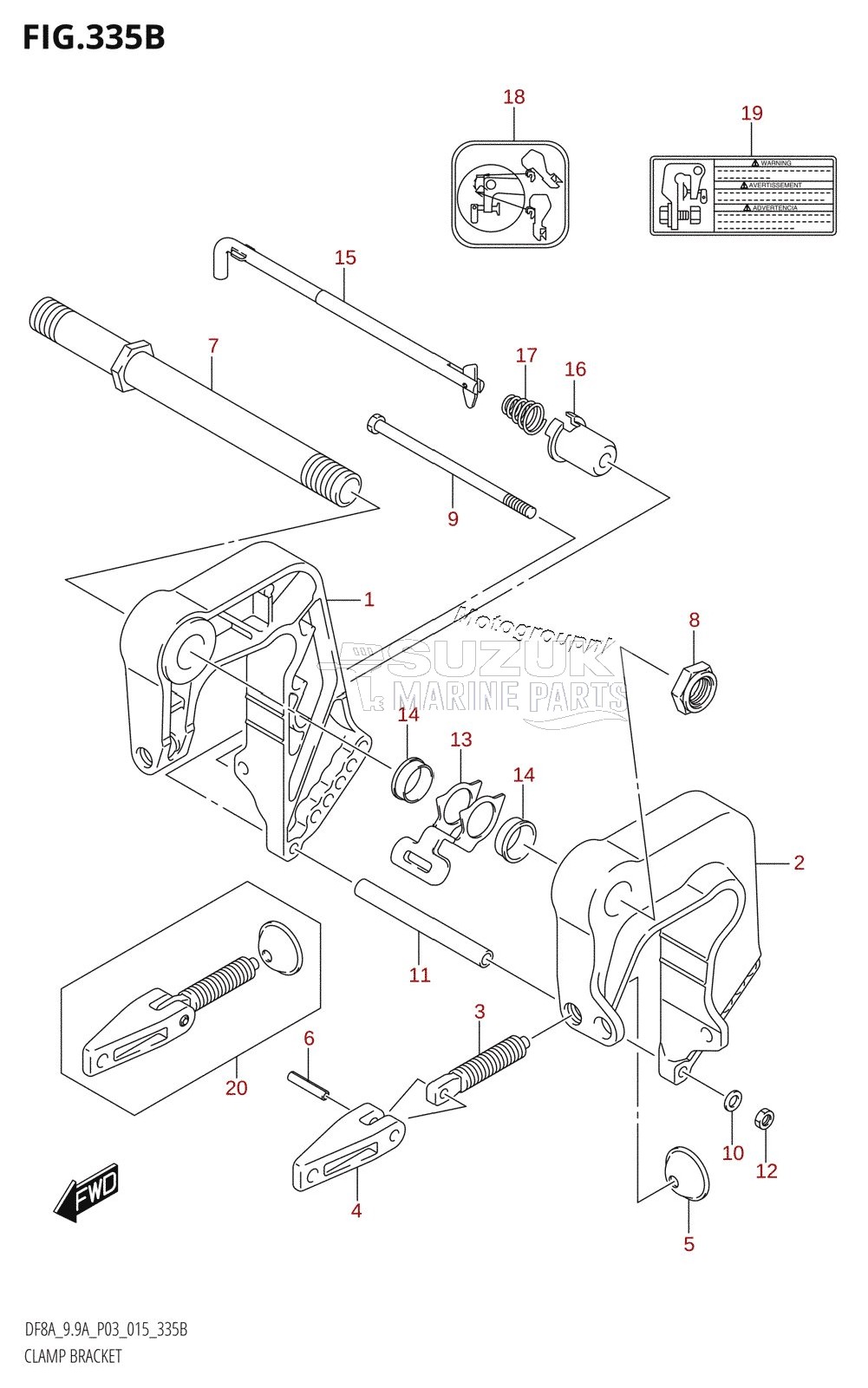 CLAMP BRACKET (DF8AR:P03)