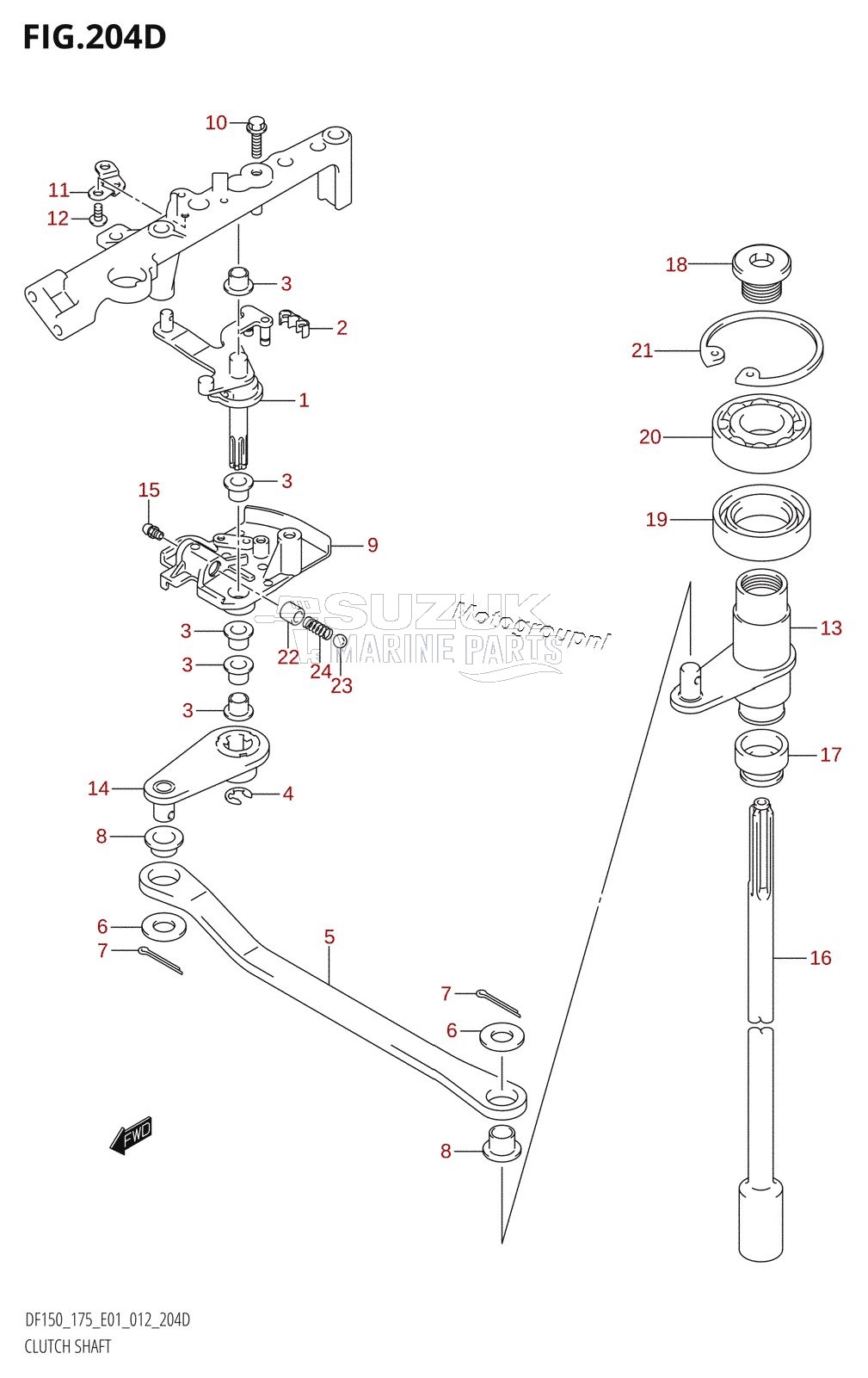 CLUTCH SHAFT (DF150Z:E40)