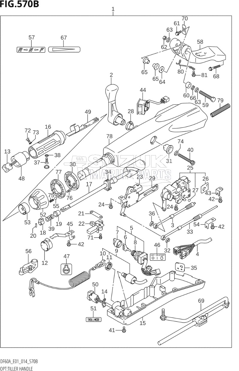 OPT:TILLER HANDLE (DF40AST:E34)