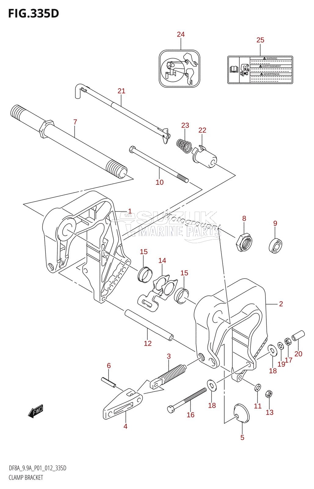 CLAMP BRACKET (DF9.9AR:P01)