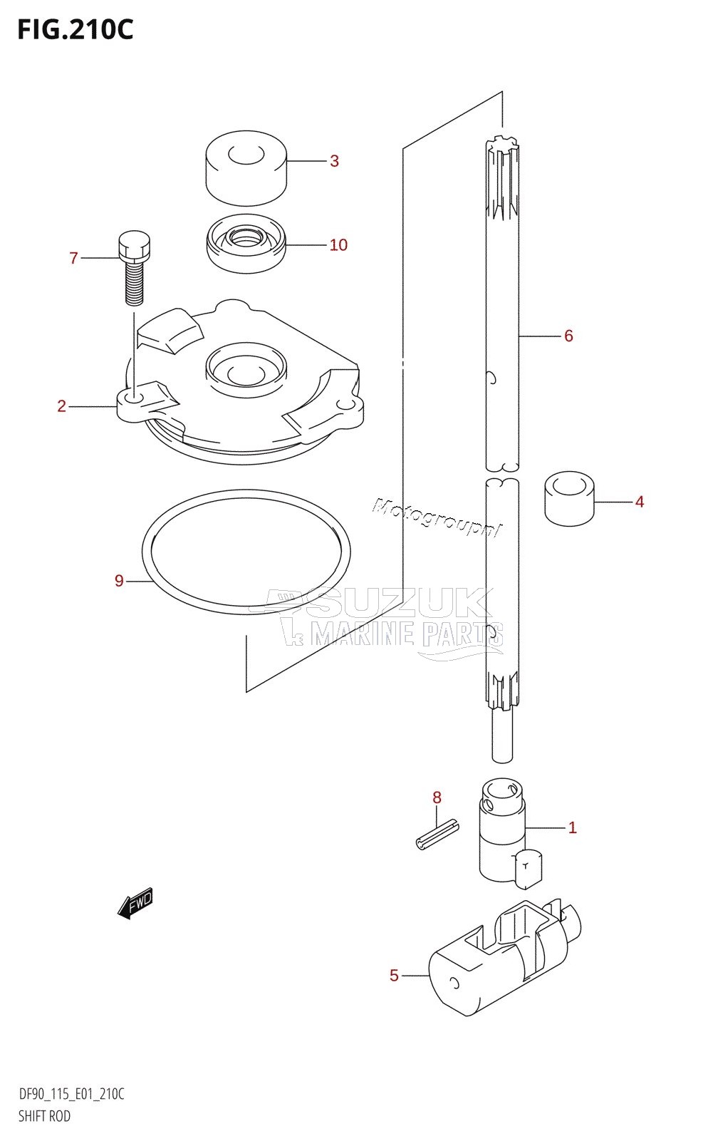 SHIFT ROD (DF115Z,DF115WZ)