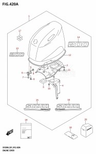 DF200A From 20003F-810001 (E01 E40)  2018 drawing ENGINE COVER (E01)