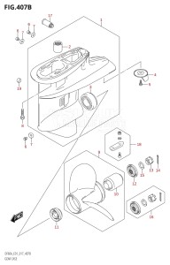 06003F-710001 (2017) 60hp E01 E40-Gen. Export 1 - Costa Rica (DF60AVT  DF60AVTH) DF60A drawing GEAR CASE (DF40AQH:E01)