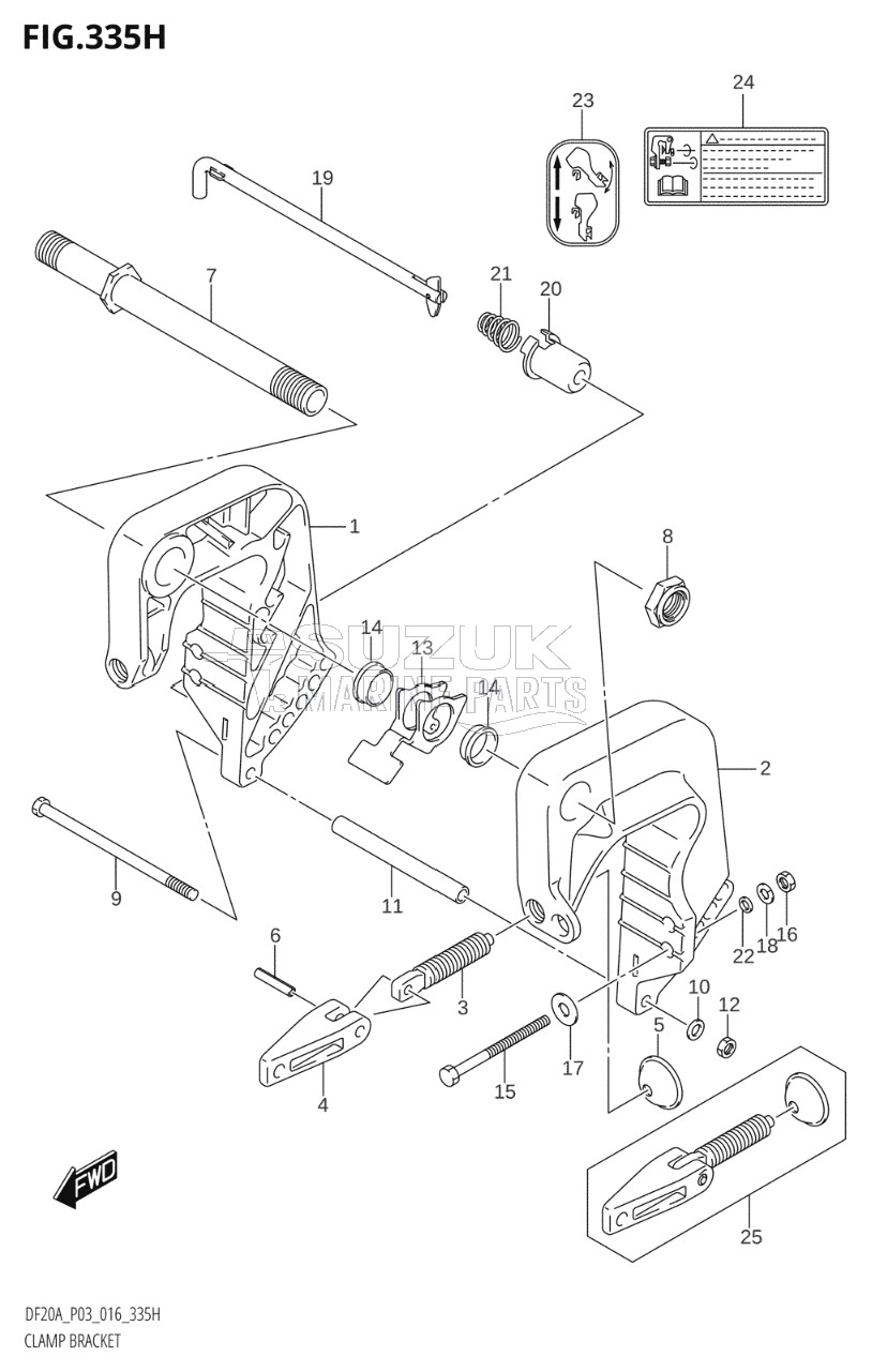 CLAMP BRACKET (DF20AR:P03)