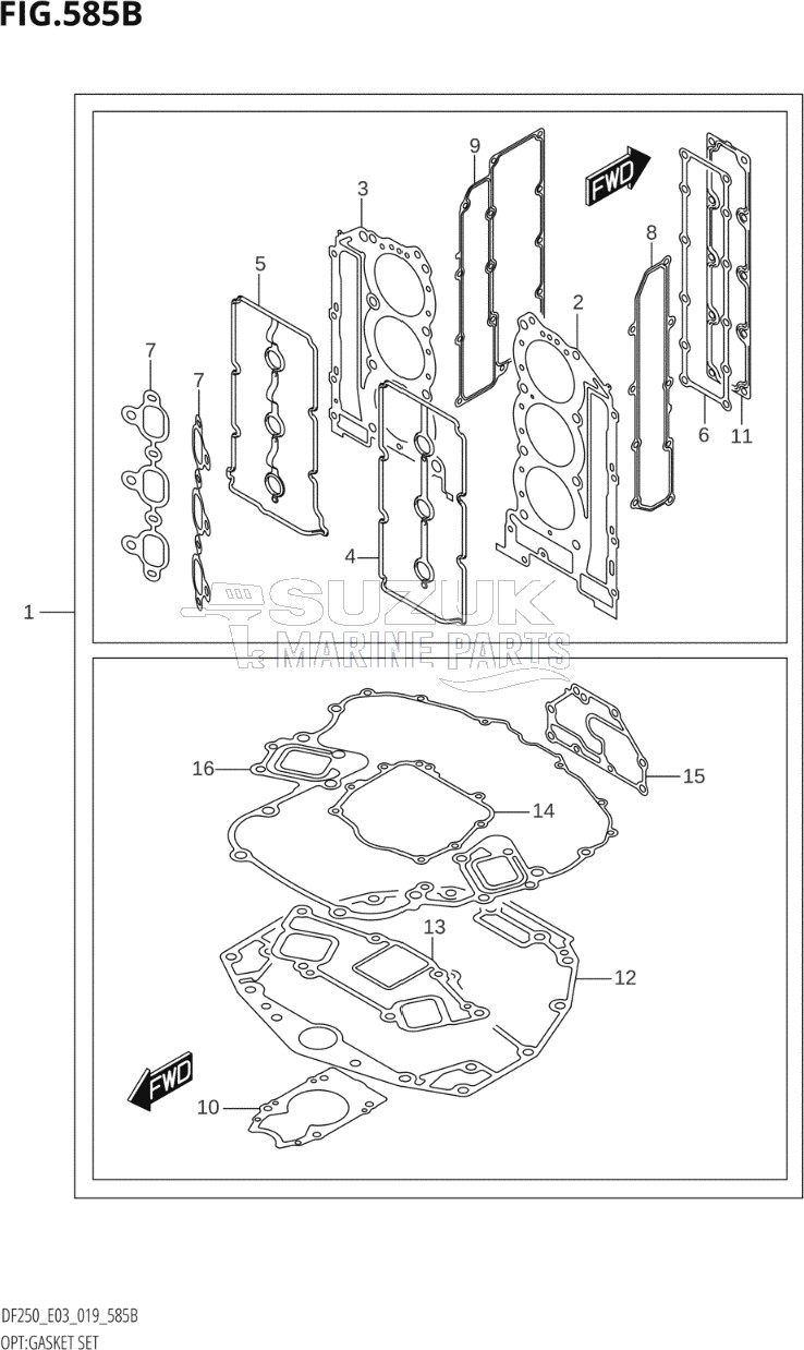 OPT:GASKET SET (DF250ST)