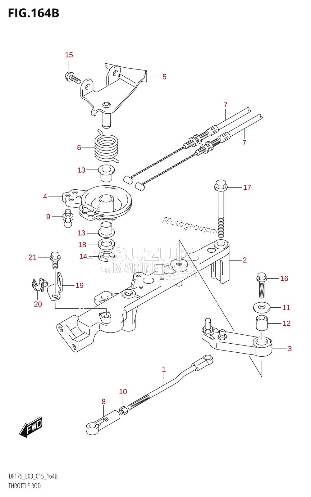 THROTTLE ROD (DF150Z:E03)