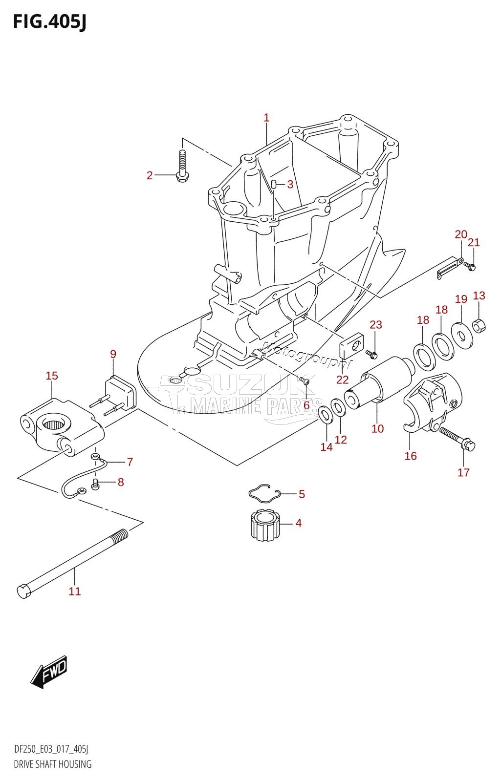 DRIVE SHAFT HOUSING (DF250ST:E03:X-TRANSOM)