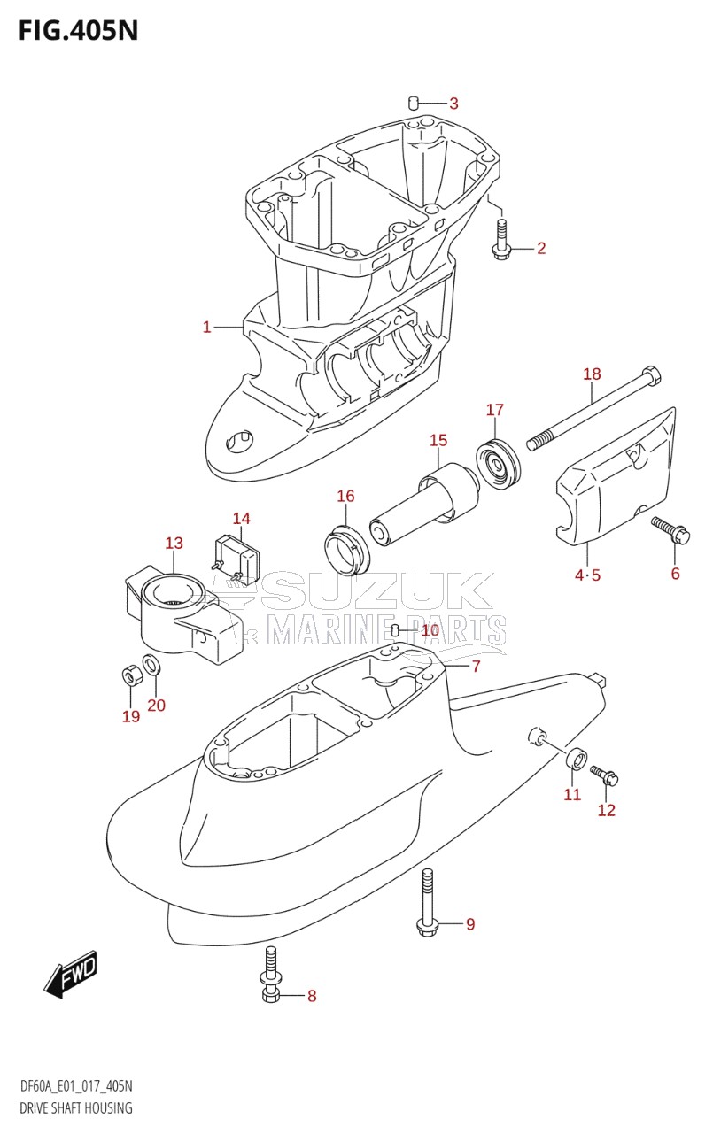 DRIVE SHAFT HOUSING (DF50AVT:E01)