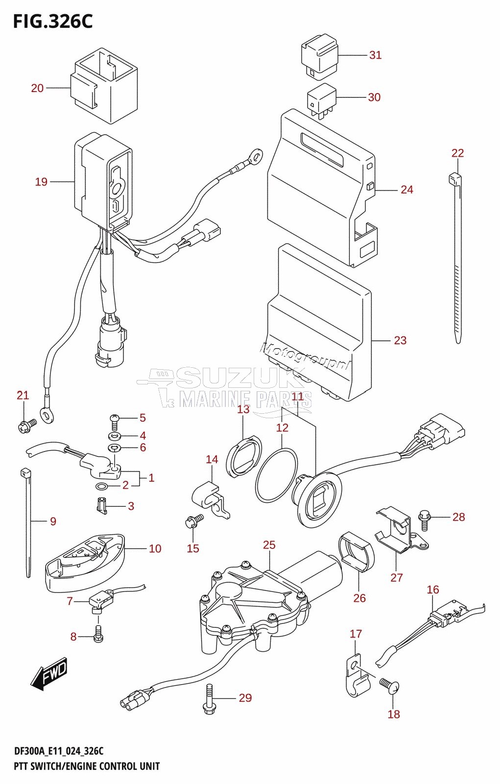 PTT SWITCH /​ ENGINE CONTROL UNIT (DF250A)