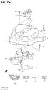 04004F-110001 (2011) 40hp E34-Italy (DF40AST) DF40A drawing RING GEAR COVER