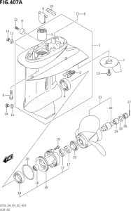 02504F-240001 (2022) 25hp P03-U.S.A (DF25A    DF25AT    DF25ATH    DT25K) DF25A drawing GEAR CASE (DF25A)