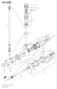 15002Z-210001 (2012) 150hp E01 E40-Gen. Export 1 - Costa Rica (DF150Z) DF150Z drawing TRANSMISSION (DF150Z:E40)