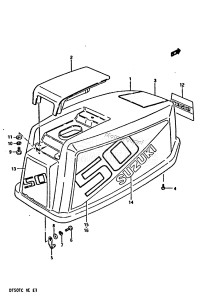 DT50 From 05003-401001 ()  1984 drawing ENGINE COVER (E07, E13, E40, TE7, TE13, TE40)