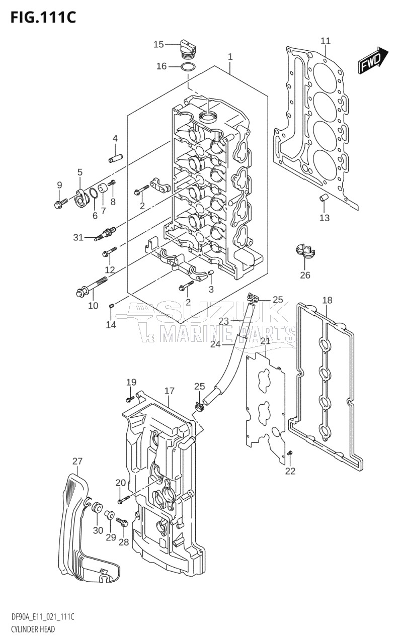 CYLINDER HEAD (DF90AWQH,DF100B)