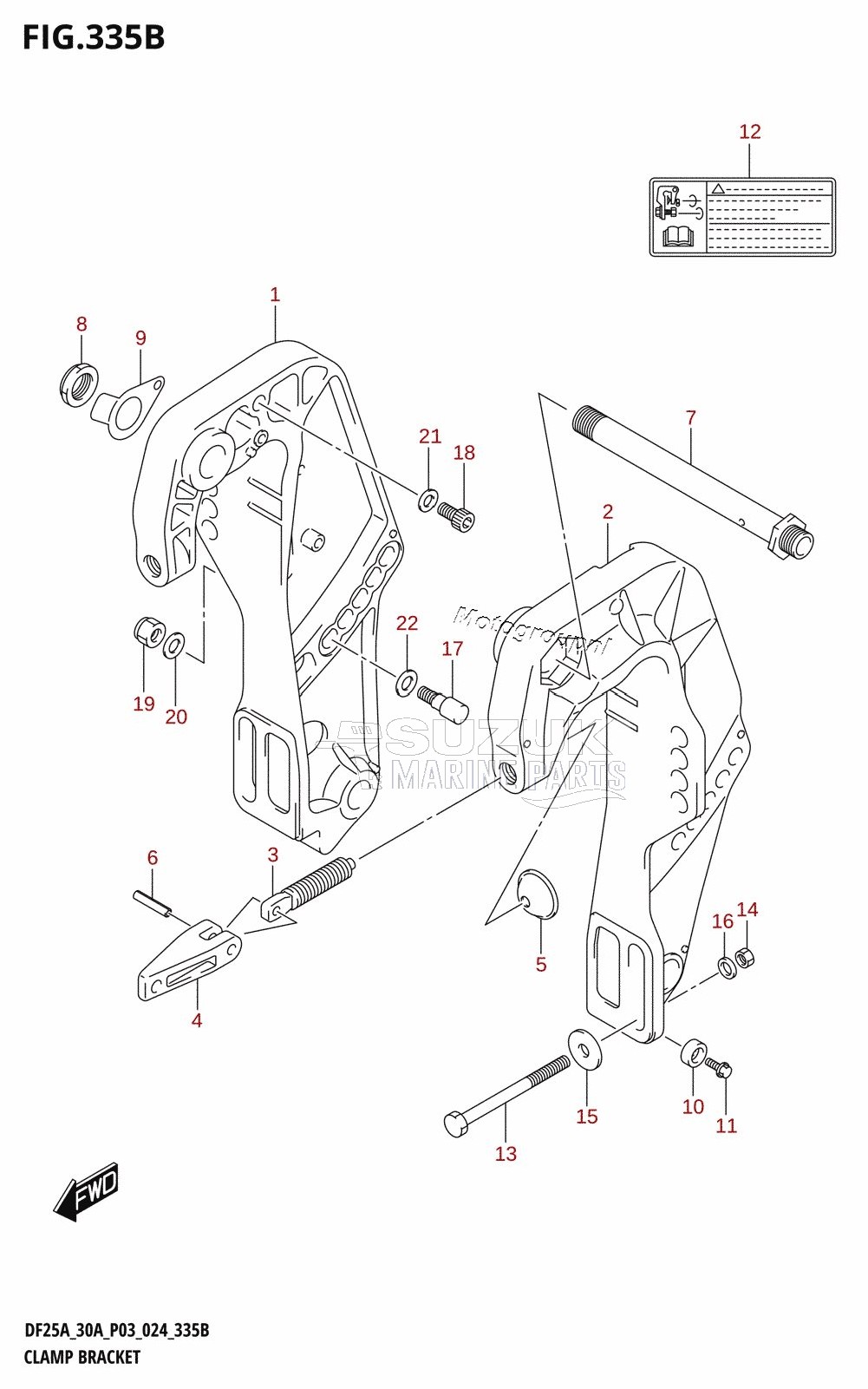 CLAMP BRACKET (DF25AT,DF25ATH,DF30AT,DF30ATH)